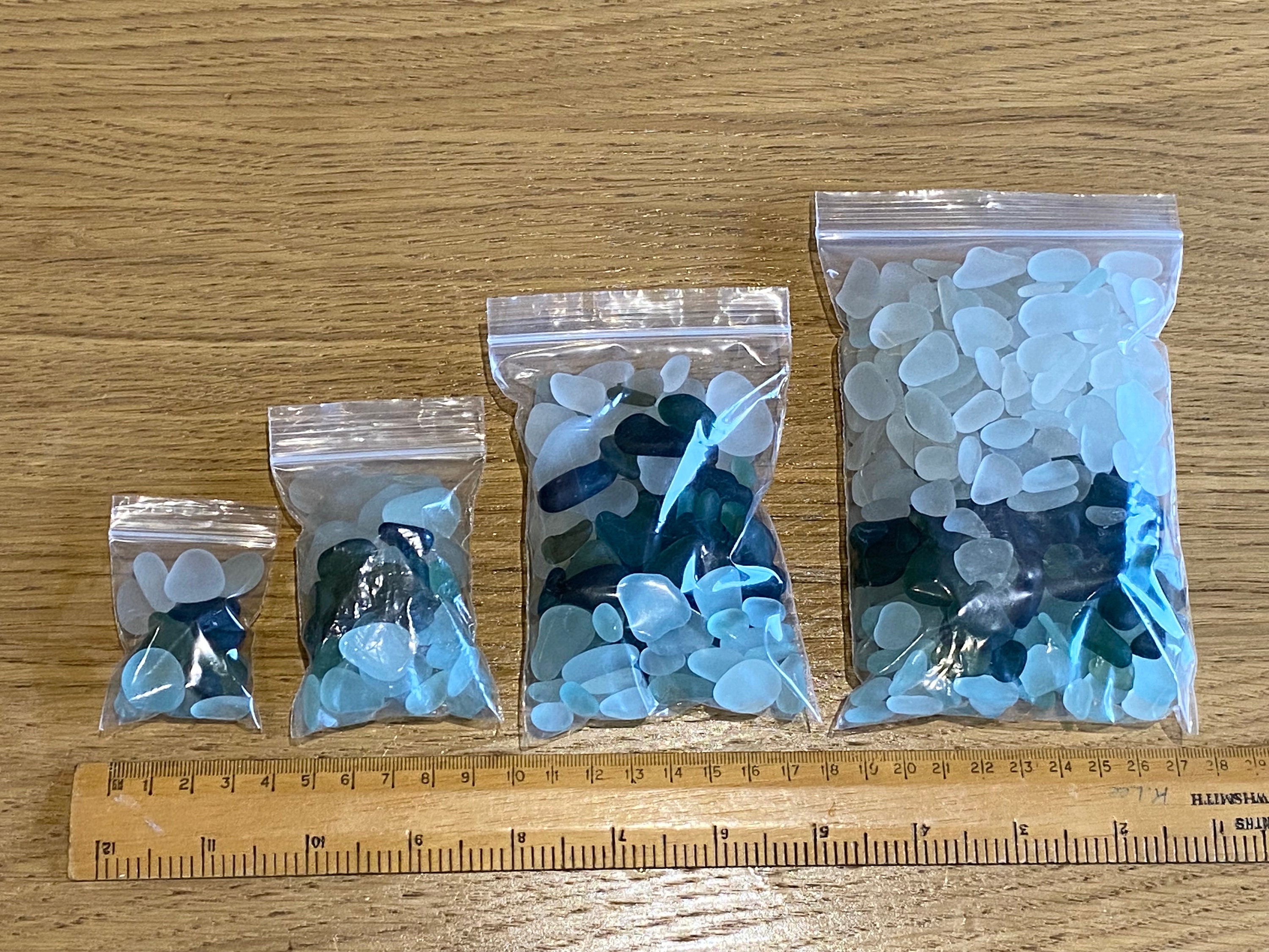 Vase Filler - Marbles for Vases - Blue Accent Gems, Glass Pebbles 10 oz.  Bags - 9 Bags 