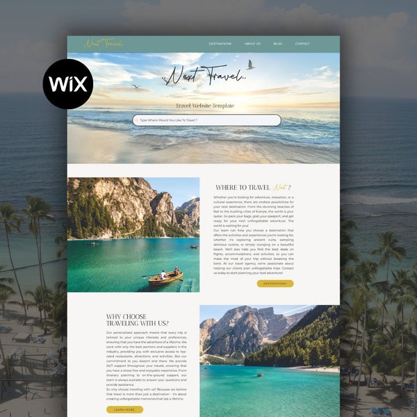 Wix Travel Agent Template Etsy