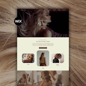 Websitesjabloon Wix-kapsalon | Haarstylist, schoonheidssalon, kapper en stylist Zakelijk ontwerp