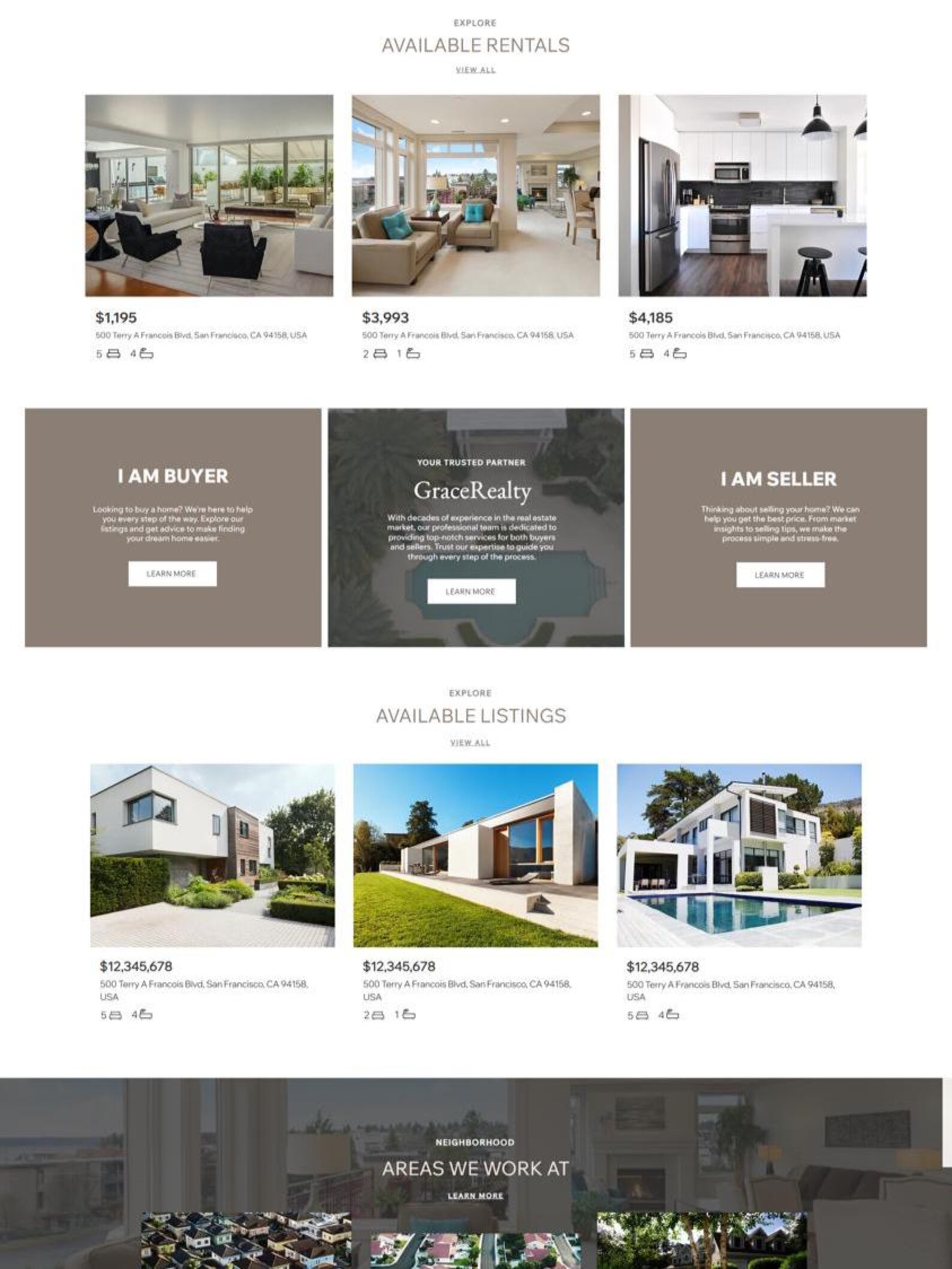 Wix Website Template for Real Estate Agents | Property Search, Listings ...