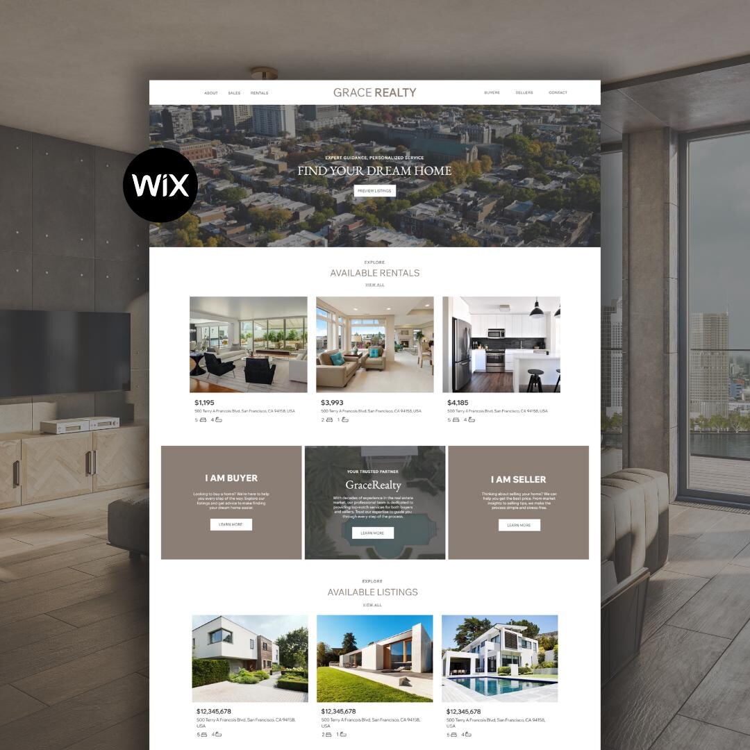 Wix Website Template for Real Estate Agents | Property Search, Listings ...