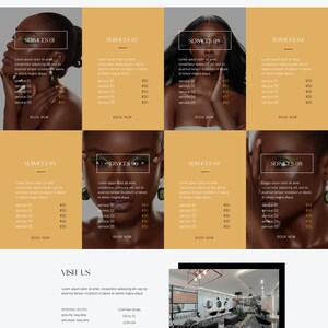 May include: A website for a beauty salon called Glow Salon. The website features a variety of services, including hair styling, facials, massages, manicures, and pedicures. The website also includes a contact form, a booking form, and a section for subscribing to news and exclusive offers.