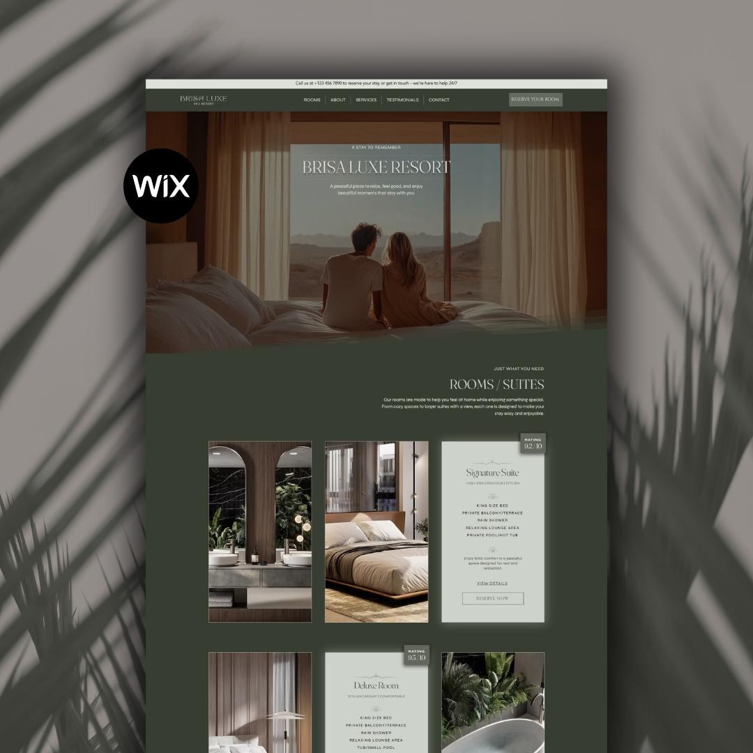 Wix Website Template for Hotels, Resorts & Vacation Rentals Luxury