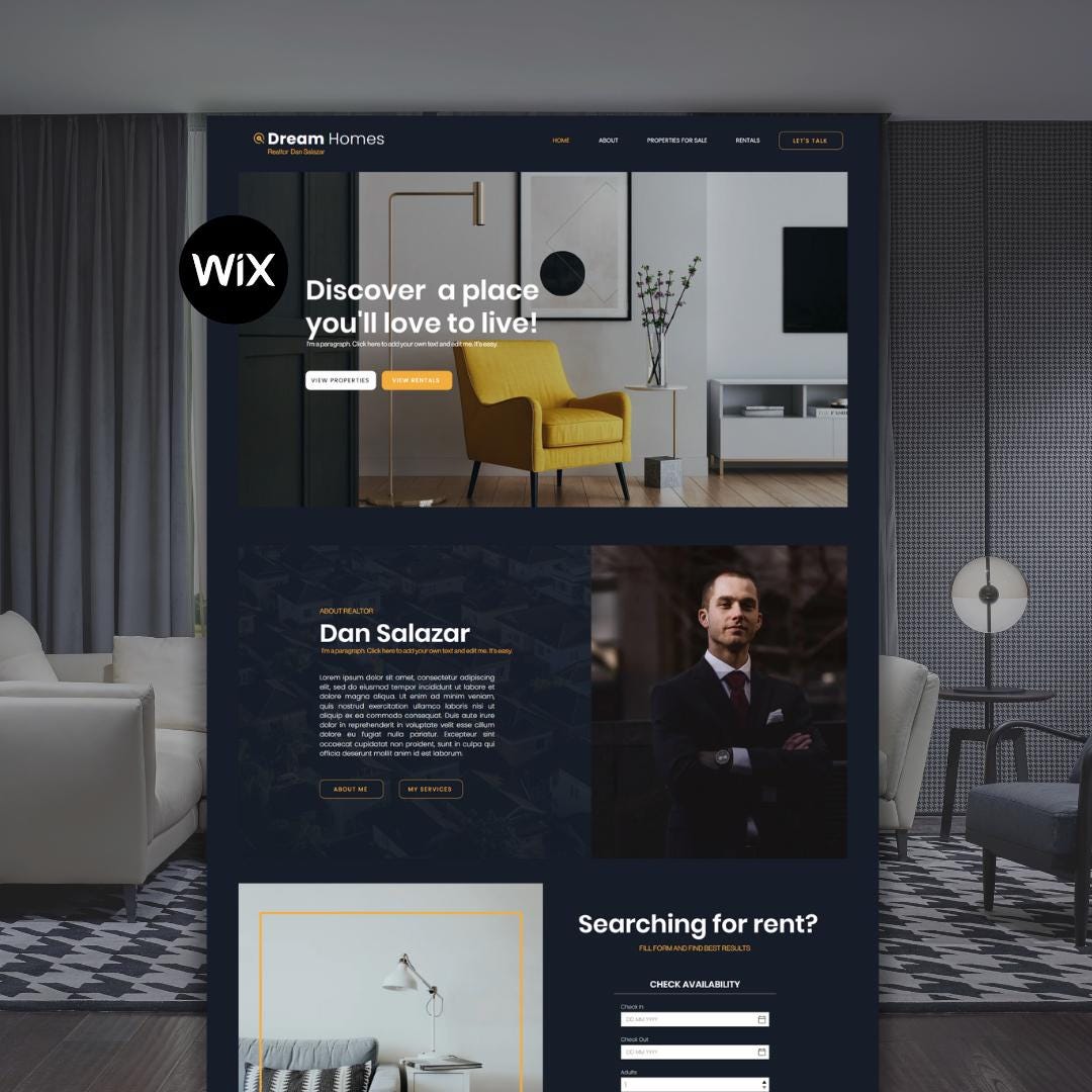 Wix Website Template for Realtors, Property Managers, Interior ...