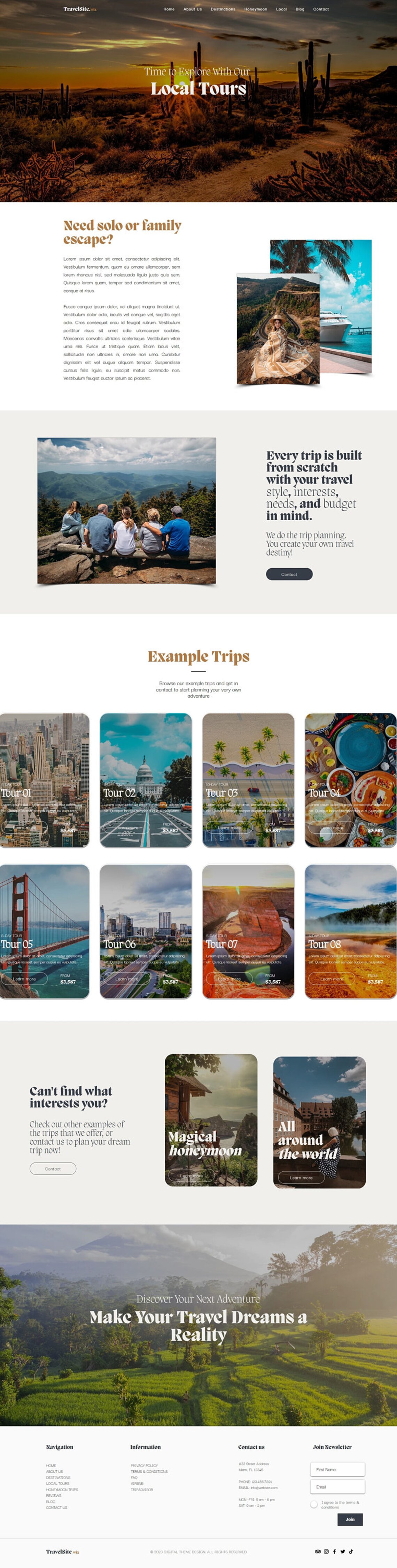 Premium Travel Business Website Template, for Travel Agencies, Travel