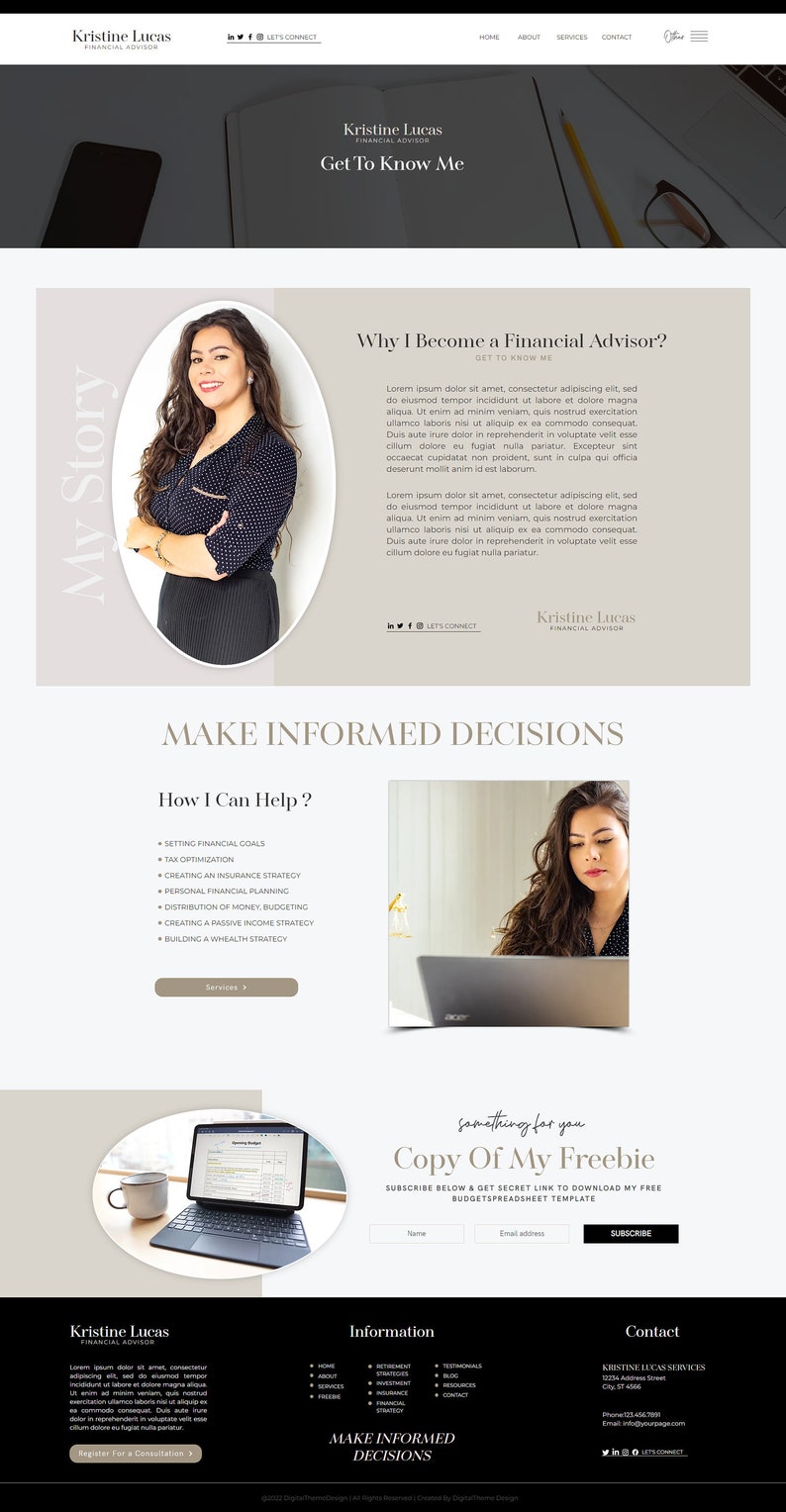 Wix Website Template for Financial Advisors, Consultants, Insurance Agents & Finance Experts image 5