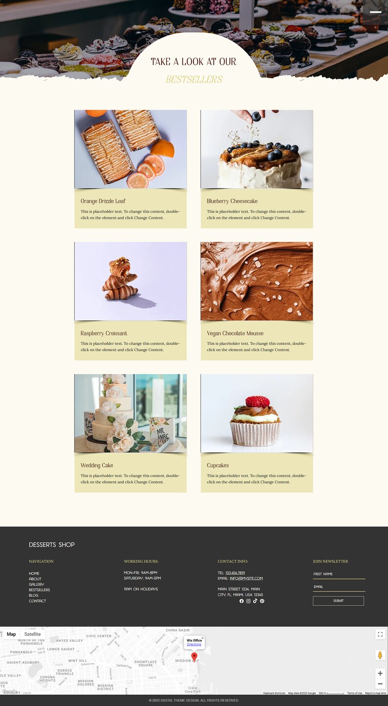 Premium Desserts Shop site Template, Perfect for Desserts Bakeries