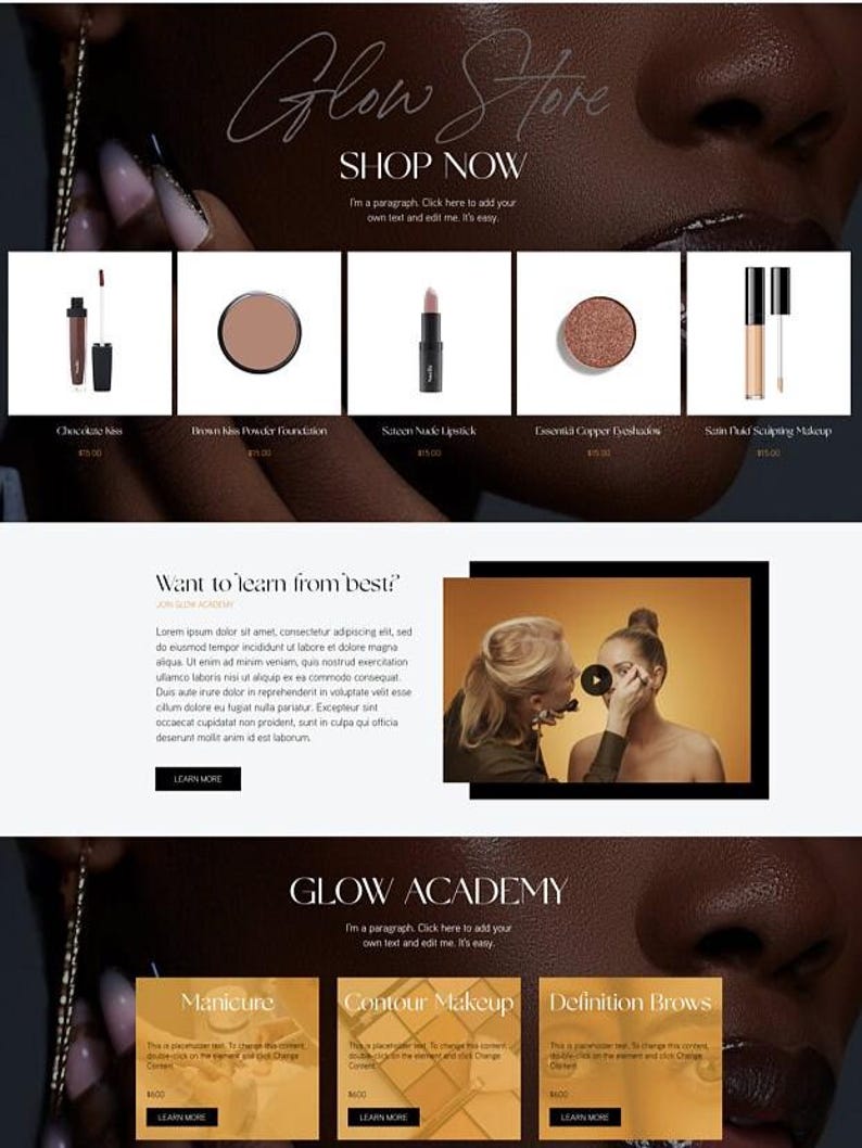 Wix Beauty Website Template for Salon, Spa, Makeup Artist & Beauty Shop image 2