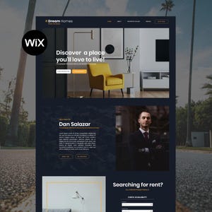 Wix Website Template for Real Estate Agents, Property Managers, Interior Designers, Realtors, and Leasing Services
