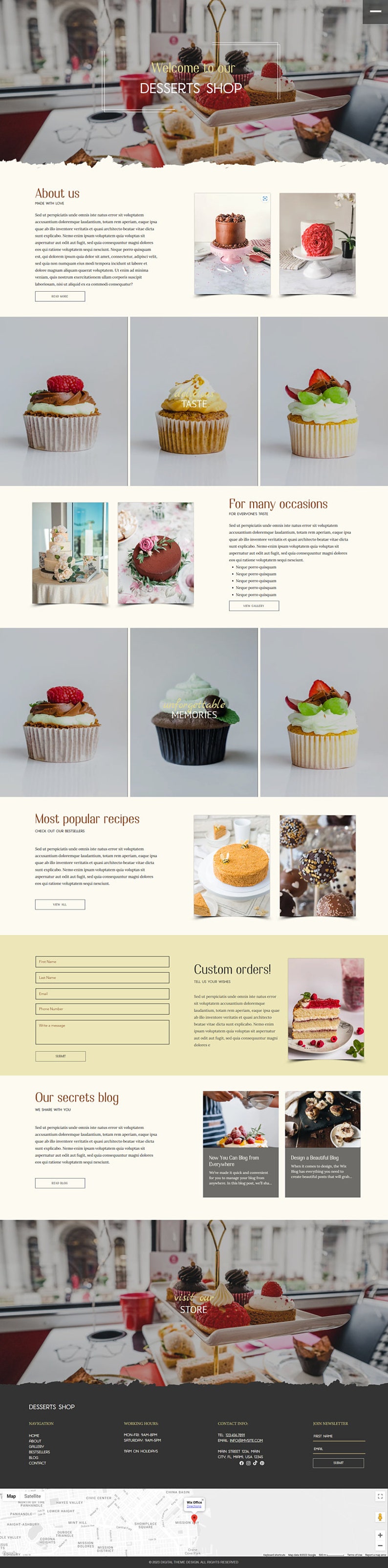 Premium Desserts Shop site Template, Perfect for Desserts Bakeries