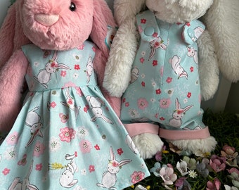 Blossom Bunny Dress or Dungarees for a Medium Jellycat Bashful Bunny