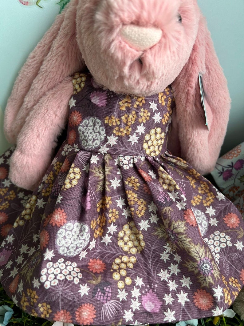 Floral Spring Dress for Medium Jellycat Bashful Bunny image 2