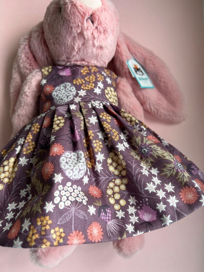 Floral Spring Dress for Medium Jellycat Bashful Bunny image 5