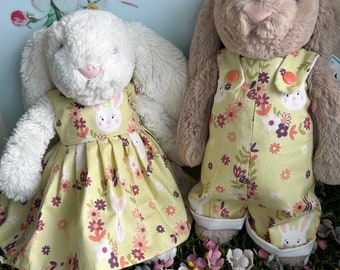 Apple Floral Dress or Dungarees for a Medium Jellycat Bashful Bunny