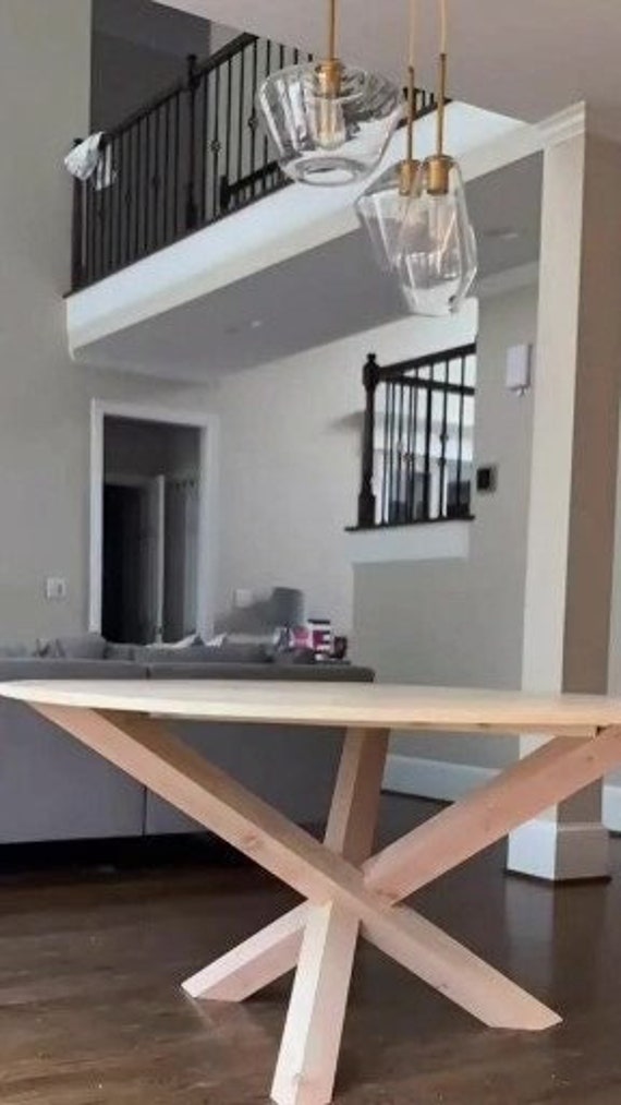 Round Solid Wood DIY Table Top and Leg Circular Wood Table Etsy