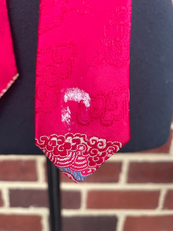 Vintage Japanese Brocade Dragon Silk Necktie - image 6