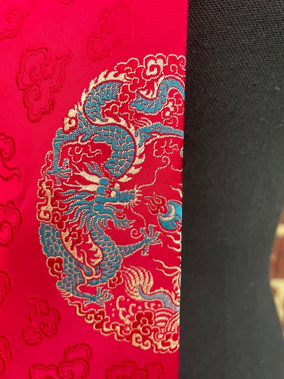 Vintage Japanese Brocade Dragon Silk Necktie - image 4