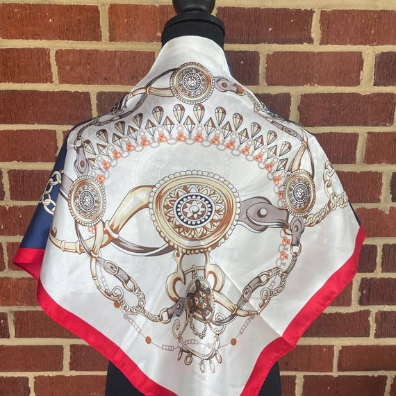 Designer look Equestrian Satin Scarf Gem