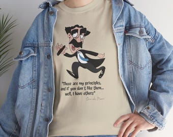 Fun Groucho Marx T- Shirt, Vintage Shirt Groucho Marx, Groucho principles t shirt, Gift for a Marx Brothers fan