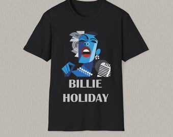 Billie Holiday Art T-Shirt, Lady Day T-Shirt, Minimalist Jazz Legend Tee, Vintage Jazz Gift