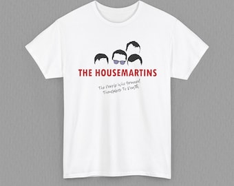 The Housemartins T-Shirt, The People Who Grinned Themselves To Death, Indie Pop Shirt, Original Illustration, 80s British Music Gift