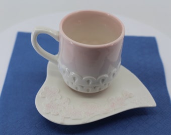 Hochzeitstasse und Untertasse Rosso Regale