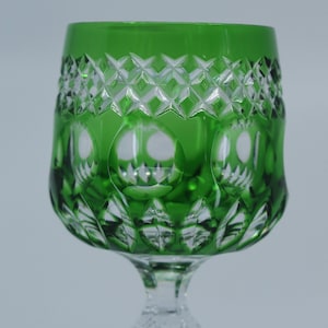 Crystal wine glass / Crystal liqueur glass Nachtmann Willingen Riedel green cut and blown crystal