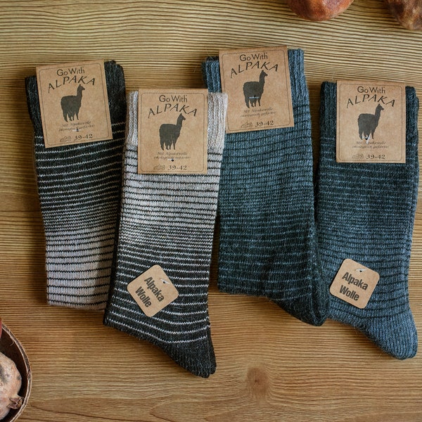 GoWith 2-4 Paar Alpakasocken für Trekking, Dicke Thermo Socken, Weiche Wintersocken für Damen und Herren, Merino Wolle, Vorgewaschen, 3098