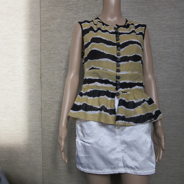 One of the kind cotton-voile sleeveless blouse