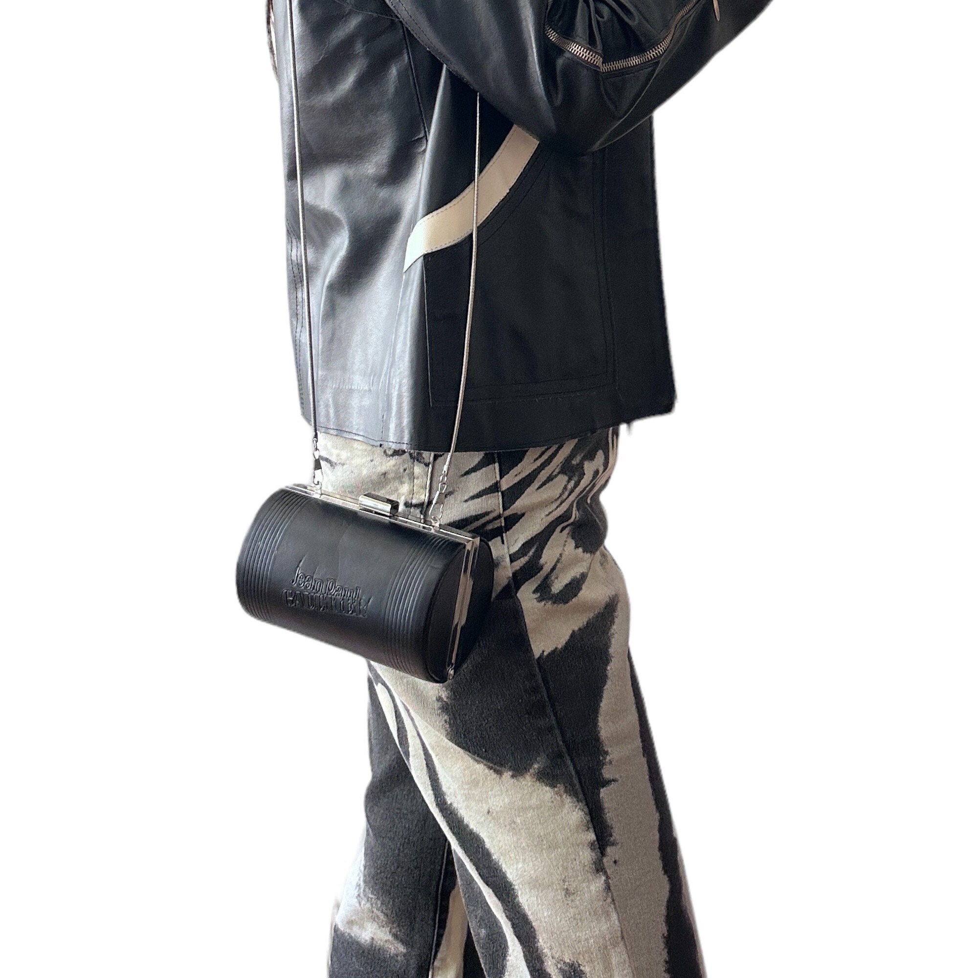 JPG Jean Paul Gaultier Vintage 90s Y2k Black Cylinder Clutch