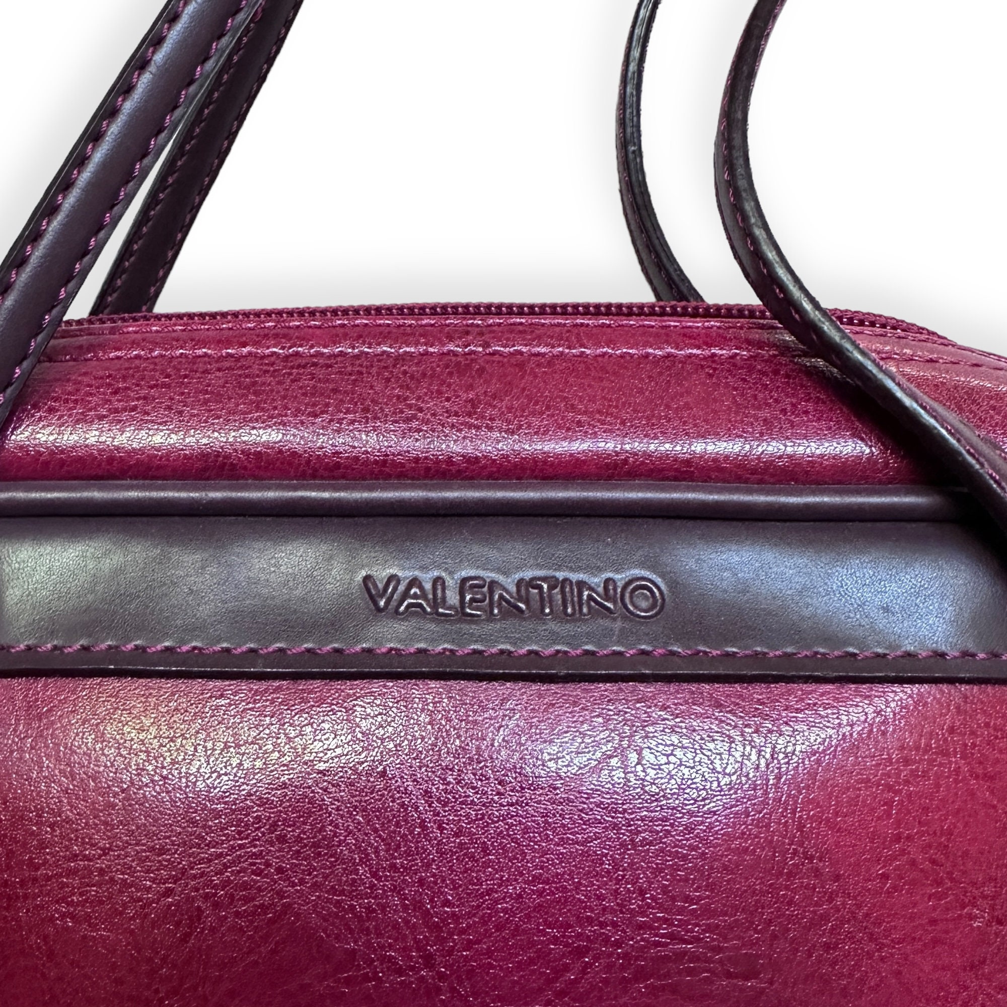 VALENTINO Vintage 2000s Red Baguette Bag | Neutral Minimal