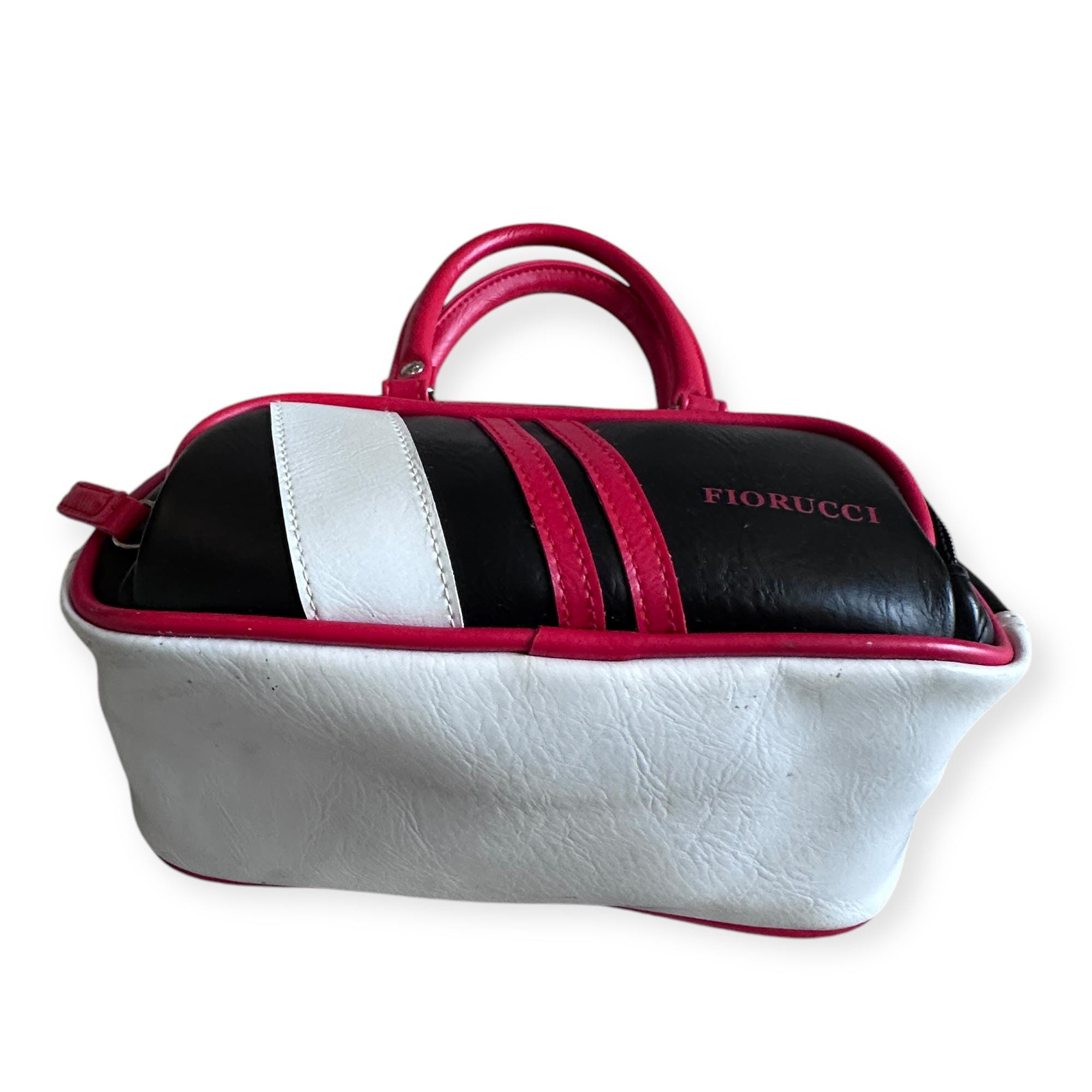 FIORUCCI 00s Vintage Sporty Designer Leather Bag W Reds