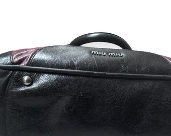 MIU MIU Vintage 00s Y2k Bowling Crossbody Hand Bag | Black