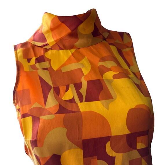 Foulard Vintage Rodier Paris 100% Soie - Motif Géométrique Multicolore, Occasion