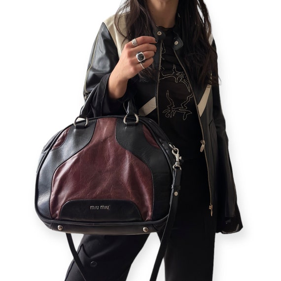 MIU MIU Vintage 00s Y2k Bowling Crossbody Hand Bag | Black MIU MIU Vintage 00s Y2k Bowling Crossbody Hand Bag | Black