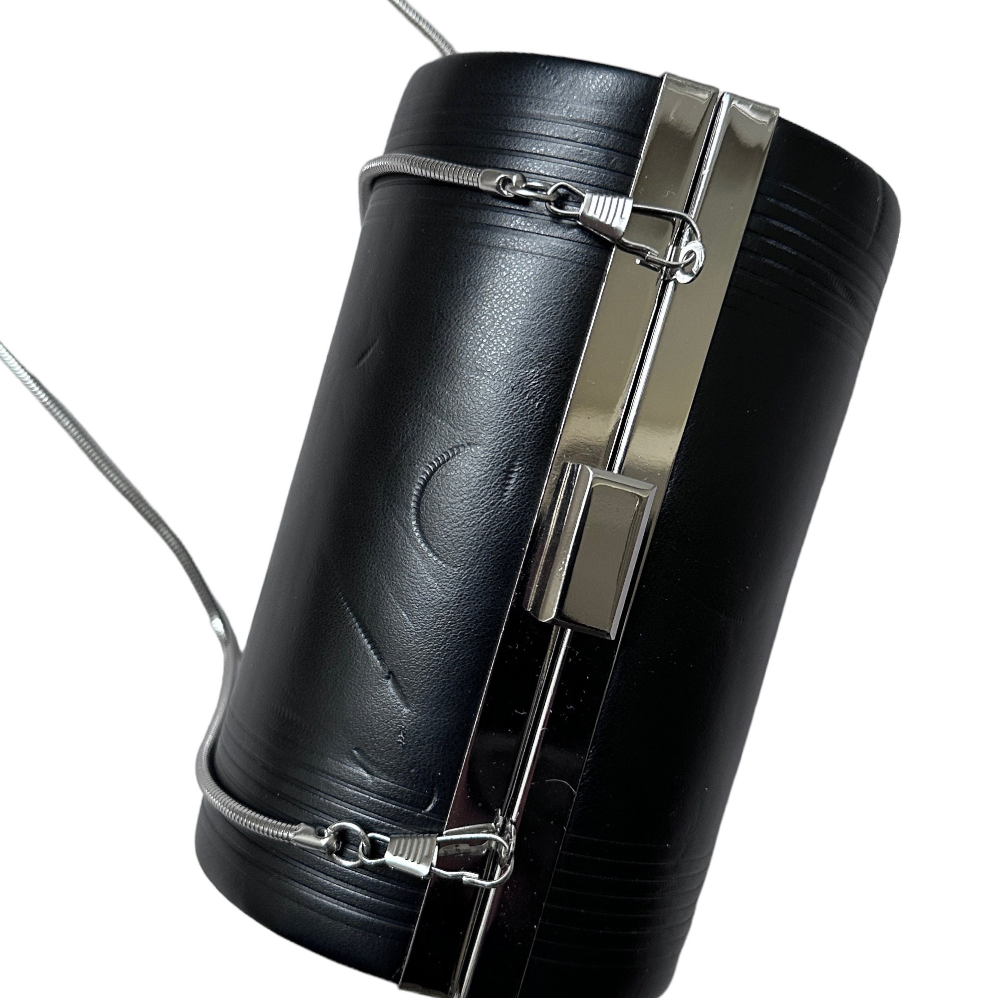 JPG Jean Paul Gaultier Vintage 90s Y2k Black Cylinder Clutch Bag