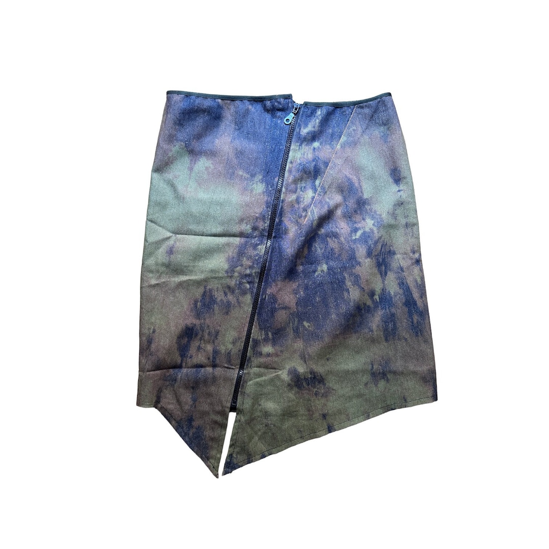 COP COPINE Vintage 90s Y2k Grunge Asymmetric Green Wash Skirt | Sizes S ...