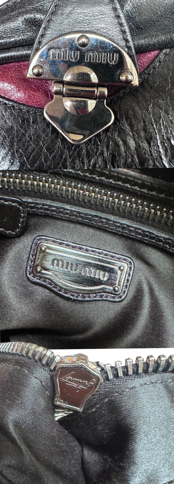MIU MIU Vintage 00s Y2k Bowling Crossbody Hand Bag | Black MIU MIU Vintage 00s Y2k Bowling Crossbody Hand Bag | Black