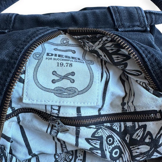 DIESEL Vintage Archive 2000s Y2k Dark Denim Utility Bag