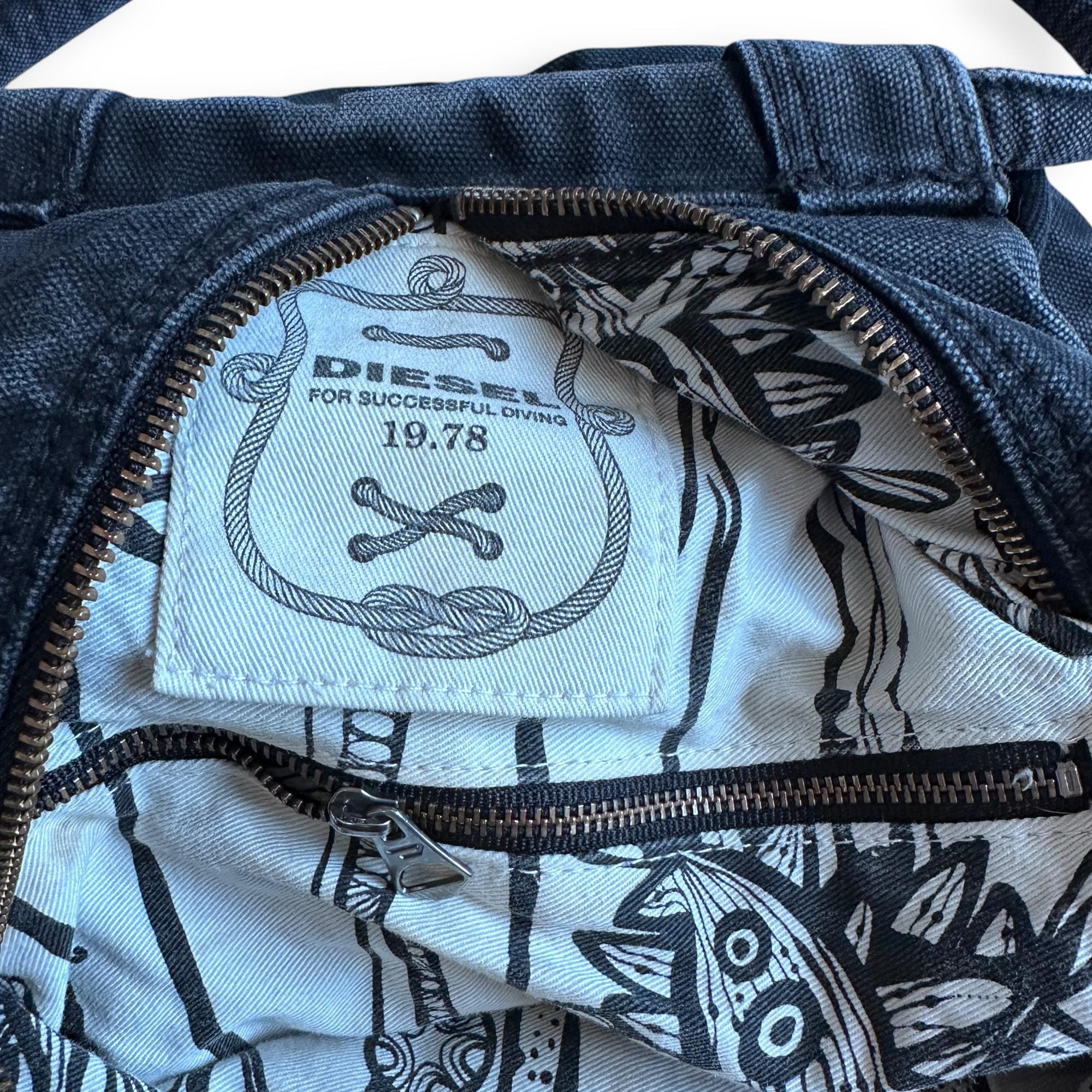 バッグ 00s archive Y2K DIESEL DENIM backpack DIESEL Vintage Archive 2000s Y2k Dark Denim Utility Bag