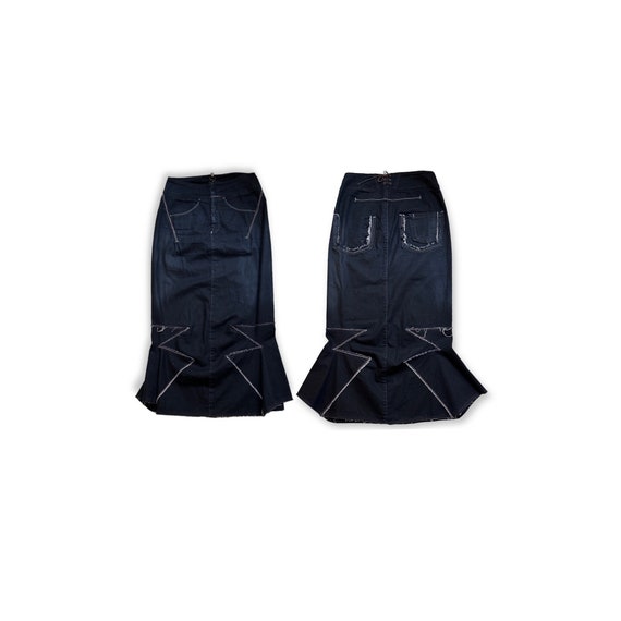 00s MARITHE FRANCOIS GIRBAUD FringeSkirt