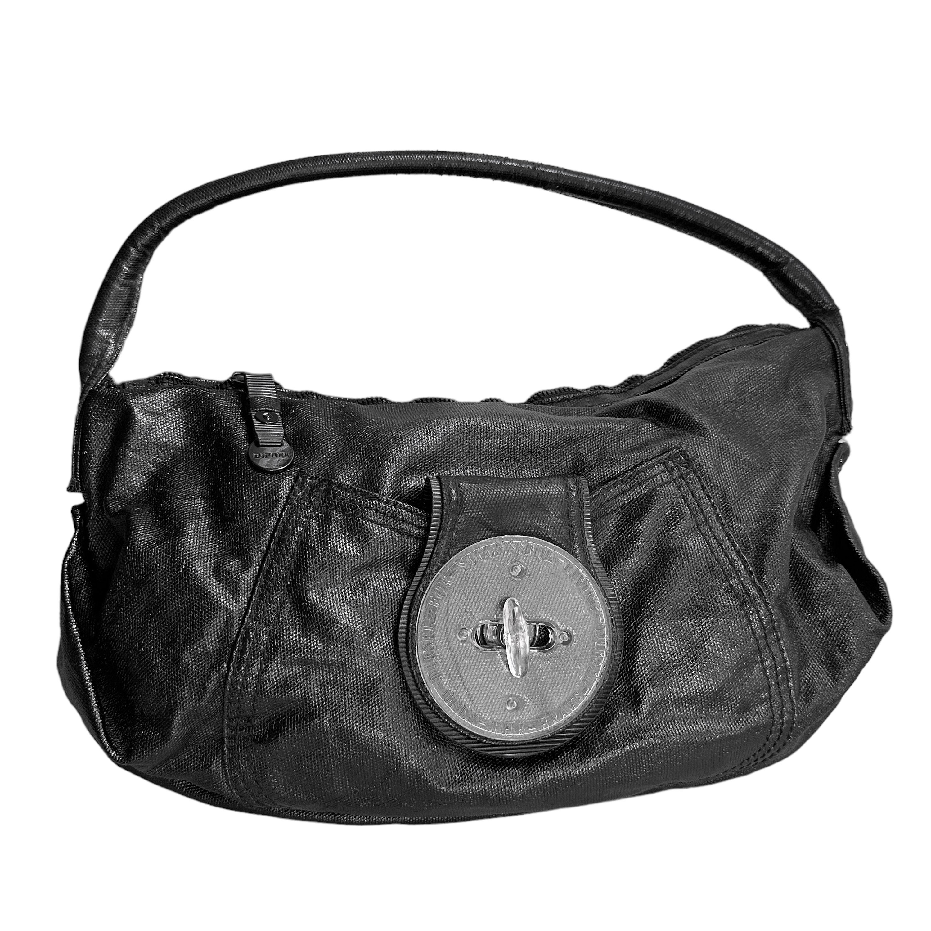 DIESEL Rare Vintage Archive 90s Y2k Black Designer Shoulder DIESEL Rare Vintage Archive 90s Y2k Black Designer Shoulder