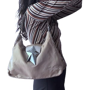 THIERRY MUGLER 90s y2k Baguette Designer Shoulder Bag w/ iconic Star | designer rave grunge punk cyber 00s 2000s