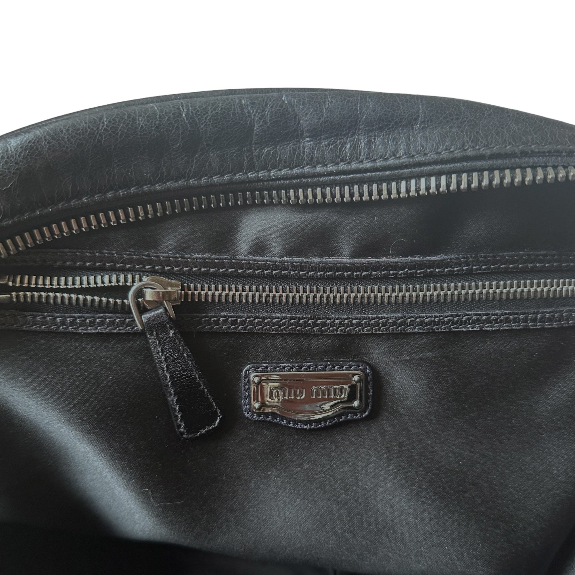 MIU MIU Vintage 00s Y2k Bowling Crossbody Hand Bag | Black MIU MIU Vintage 00s Y2k Bowling Crossbody Hand Bag | Black