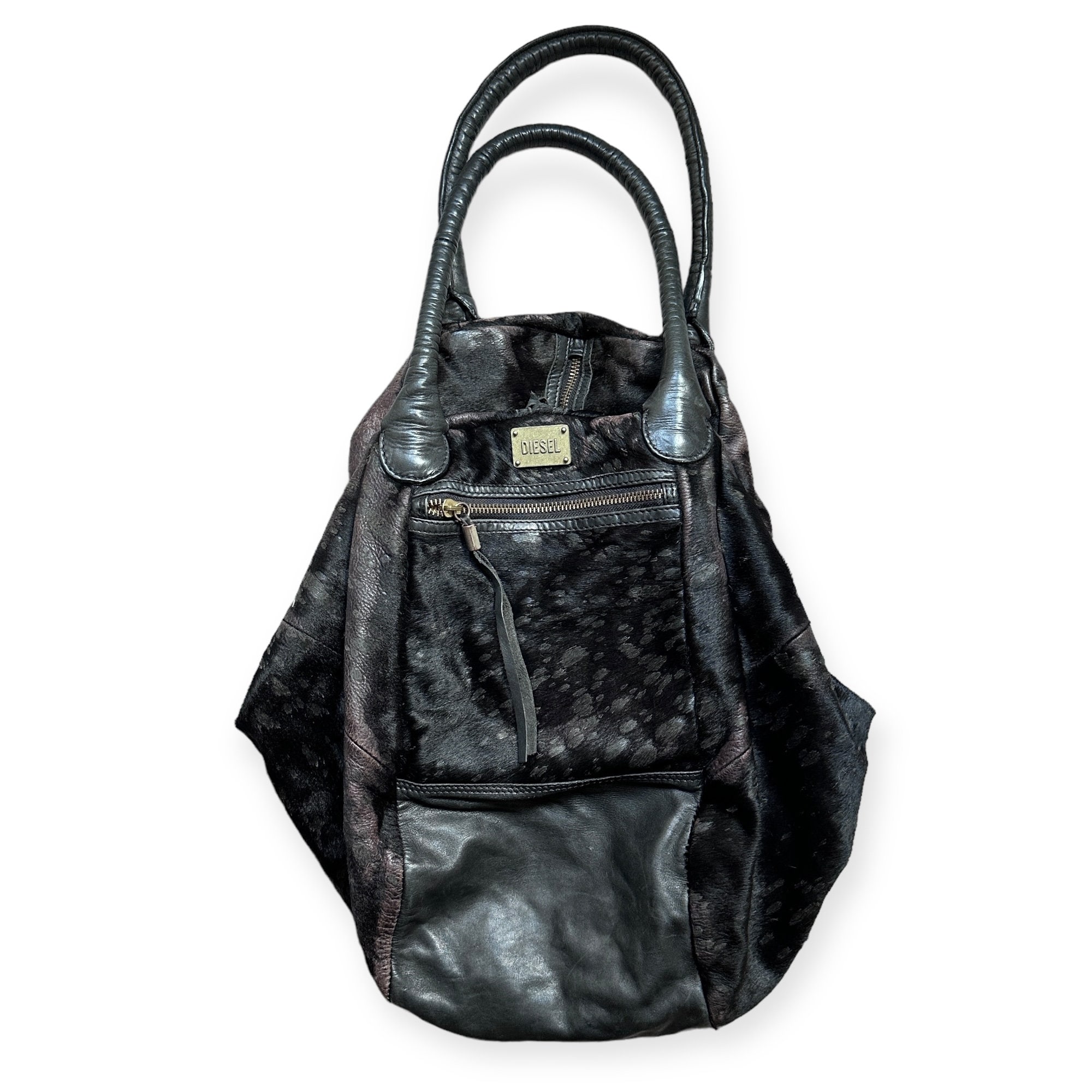 DIESEL 2000s Vintage Extremely Rare Fur Round Shoulder Bag DIESEL 2000s Vintage Extremely Rare Fur Round Shoulder Bag