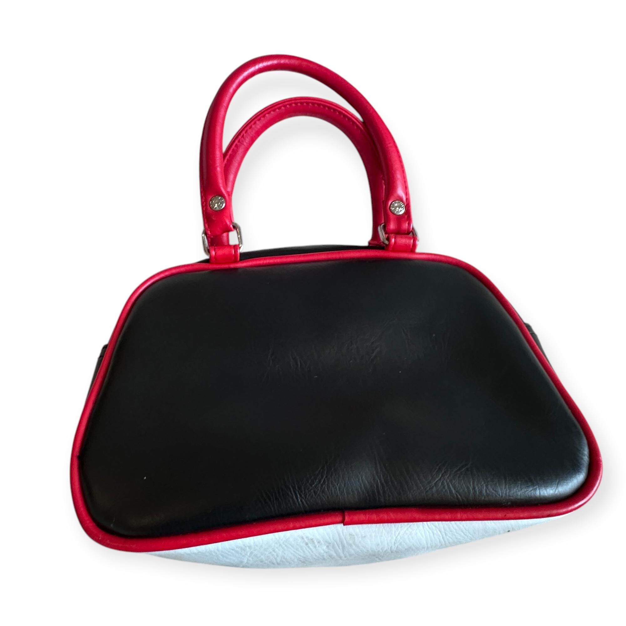 FIORUCCI 00s Vintage Sporty Designer Leather Bag W Reds