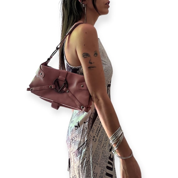VALENTINO Vintage 2000s Light Pastel Pink Baguette Bag
