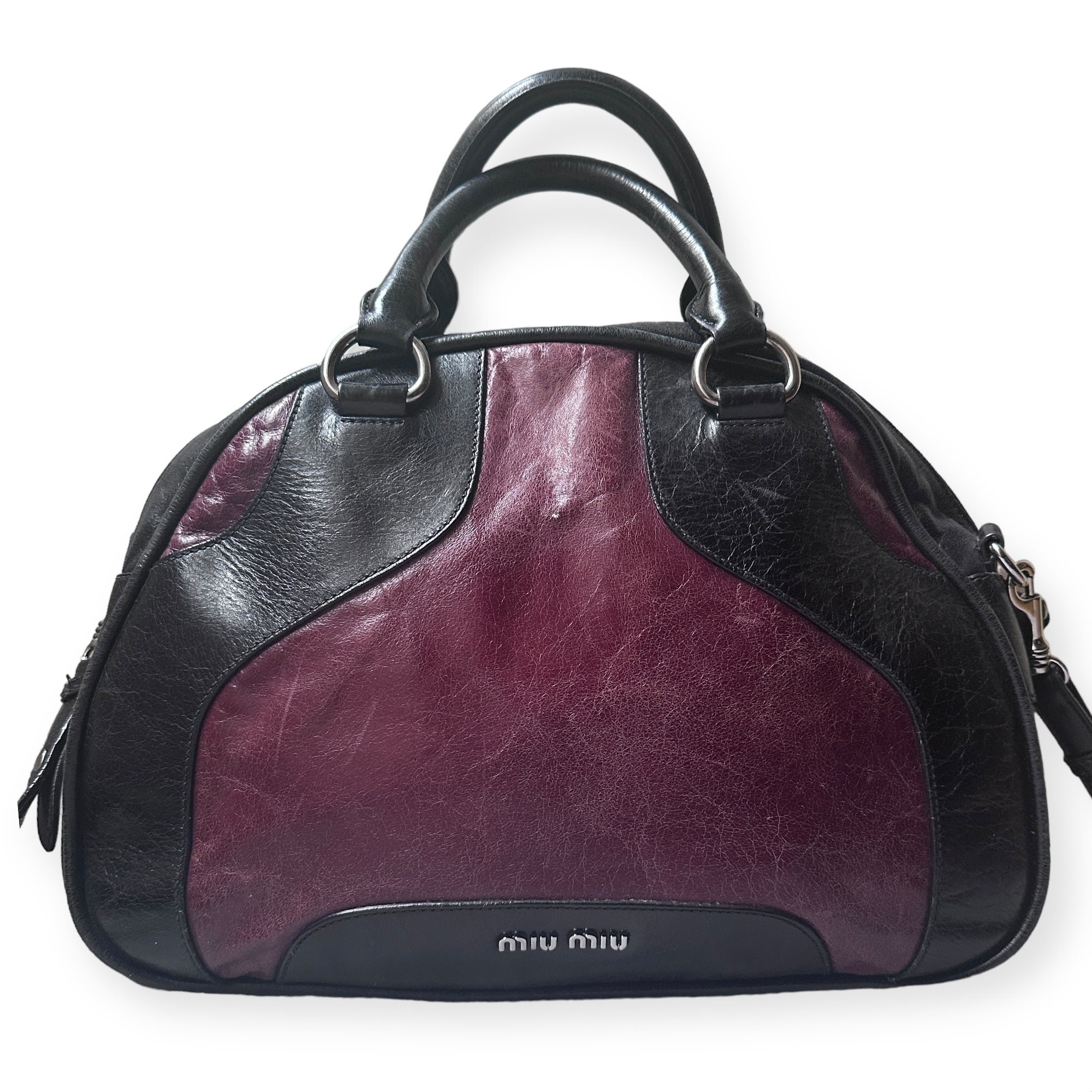 MIU MIU Vintage 00s Y2k Bowling Crossbody Hand Bag | Black MIU MIU Vintage 00s Y2k Bowling Crossbody Hand Bag | Black