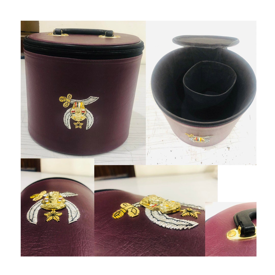 Masonic Regalia Shriner Fez Case Maroonhse Etsy