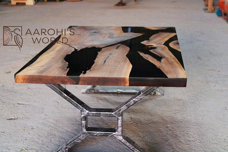 Epoxy Resin Coffee Table Made up of Walnut Wood Made to Order Etsy